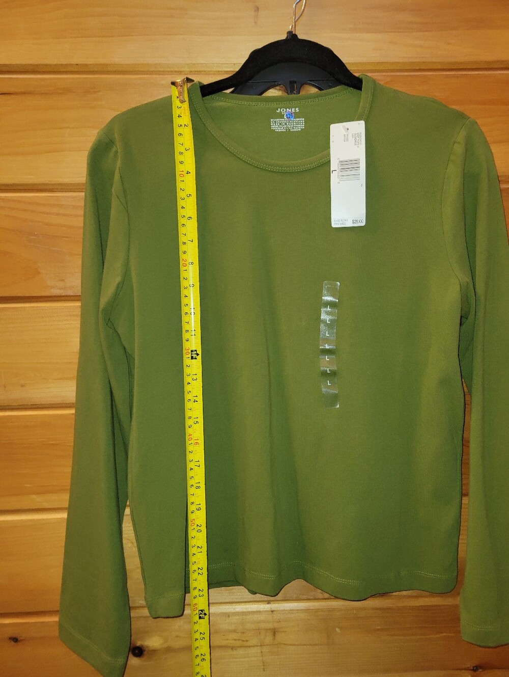 Jones New York Olive Crewneck Long Sleeve Top Size LG NWT